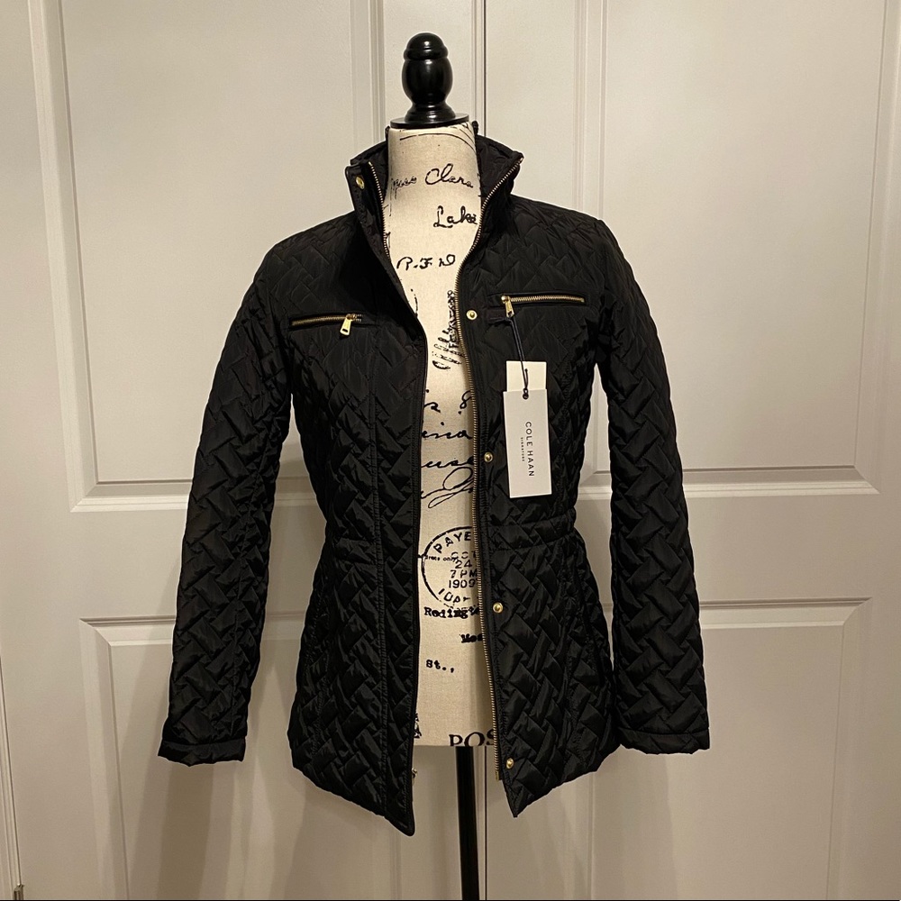 ✨FLASH SALE!!!✨COLE HAAN✨NWT✨CHIC QUILTED BLACK COAT JACKET